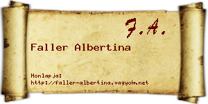 Faller Albertina névjegykártya